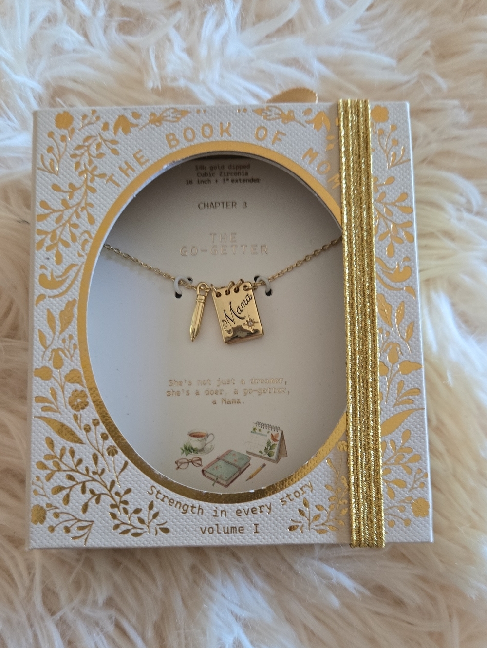 NEW Target Gold 'Mama' Book Charm Necklace